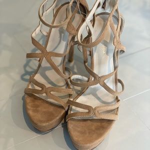 Pelle Moda tan suede strappy sandals